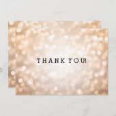 Invitation Mariage Merci Note Parties scintillant en cuivre (Devant / Derrière)