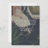 Invitation Mariage Merci photo avec typographie (Dos)