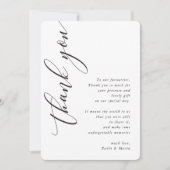 Invitation MARIAGE MERCI photo calligraphie du côté moderne (Devant)