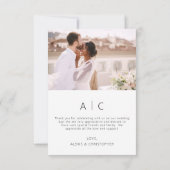Invitation Mariage Merci photo minimaliste (Dos)