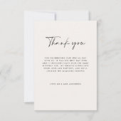 Invitation Mariage merci photo moderne script minimal (Dos)