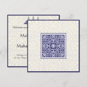 Invitation Mariage métallique arabe de fiançailles d'ornement (Devant / Derrière)