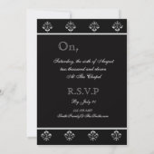 Invitation Mariage métallique Fleur de lis (Argent) (Dos)