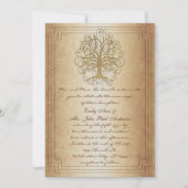 Invitation Mariage métallique Gold Swirl Tree (Devant)