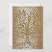 Invitation Mariage métallique Gold Swirl Tree (Dos)
