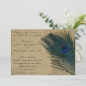 Invitation Mariage métallurgique Gold Peacock (Debout devant)
