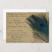 Invitation Mariage métallurgique Gold Peacock (Devant / Derrière)