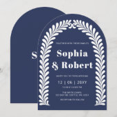Invitation Mariage mexicain Blue Talavera (Devant / Derrière)