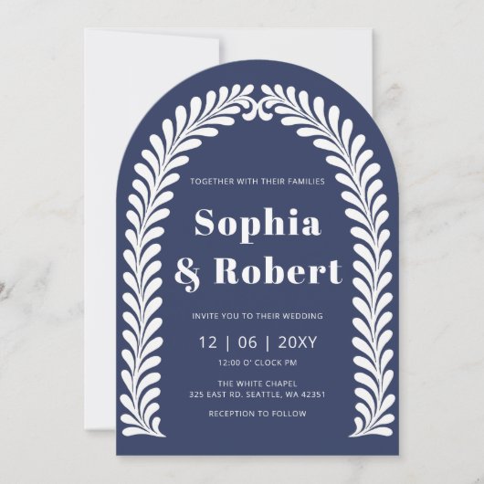Invitation Mariage mexicain Blue Talavera (Devant)