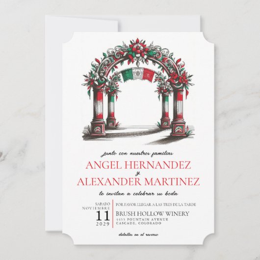 Invitation Mariage mexicain Célébration du code QR (Devant)