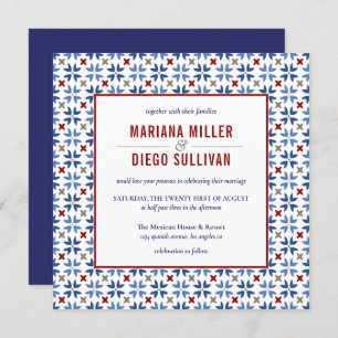 Invitation Mariage mexicain de la Marine espagnole et de Carr