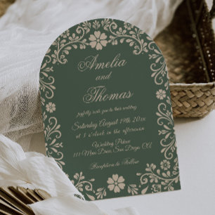 Invitation Mariage Mexicain de Talavera Verte