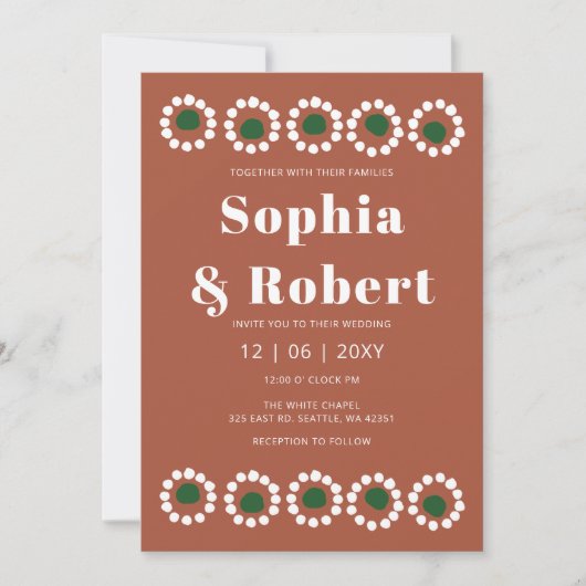 Invitation Mariage mexicain Fiesta Boho Barro (Devant)