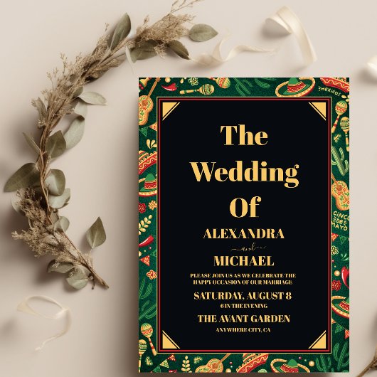 Invitation Mariage mexicain Fiesta Papel Picado