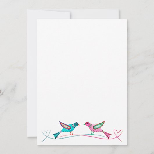 Invitation Mariage mexicain Lovebirds Folk Boho Rustique (Dos)