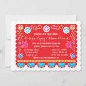 Invitation Mariage mexicain Papel Picado Parties scintillant  (Dos)