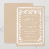 Invitation Mariage Mexicain Papier Découpé Haciend (Devant / Derrière)