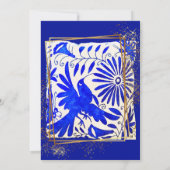 Invitation Mariage mexicain Talavera Blue Golden Elegant (Dos)