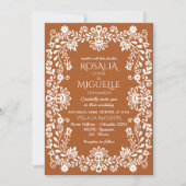 Invitation Mariage mexicain Talavera en terre cuite (Devant)