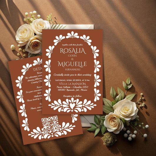 Invitation Mariage mexicain Talavera en terre cuite