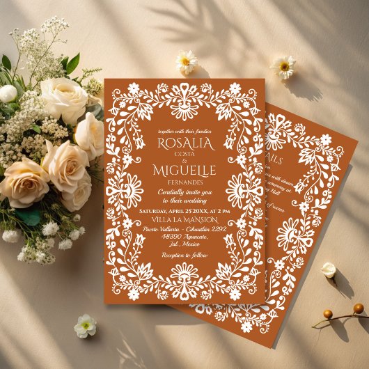 Invitation Mariage mexicain Talavera en terre cuite