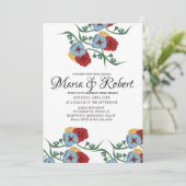 Invitation Mariage Mexicaine Thème Vin Vin Floral (Debout devant)