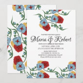 Invitation Mariage Mexicaine Thème Vin Vin Floral (Devant / Derrière)