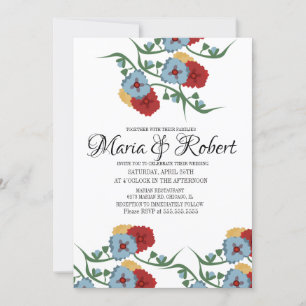 Invitation Mariage Mexicaine Thème Vin Vin Floral