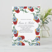 Invitation Mariage Mexicaine Thème Vin Vin Floral Bunch (Debout devant)