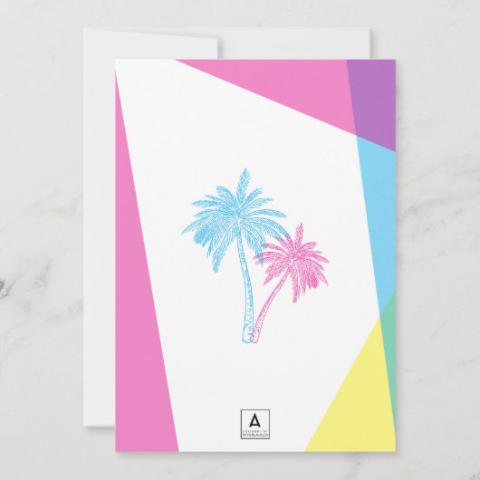 Invitation Mariage Miami Nuits (Dos)