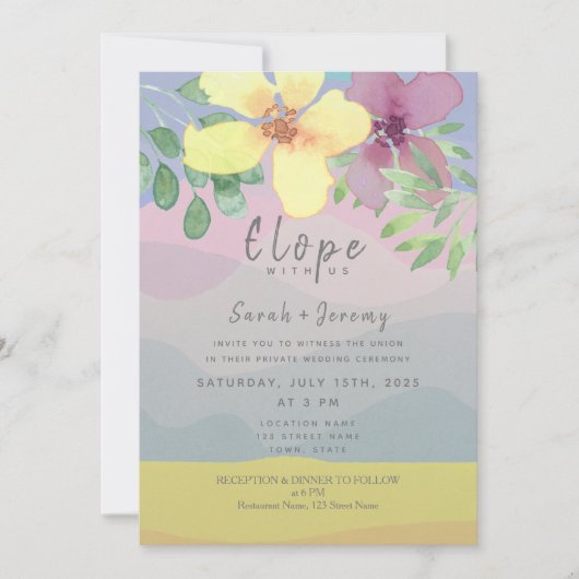 Invitation Mariage Micro Aquarelle (Devant)