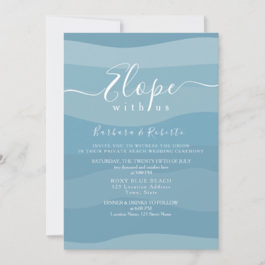 Invitation Mariage Micro Bleu (Devant)