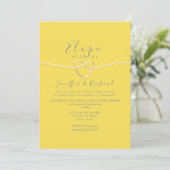 Invitation Mariage Micro Jaune et Gris (Debout devant)