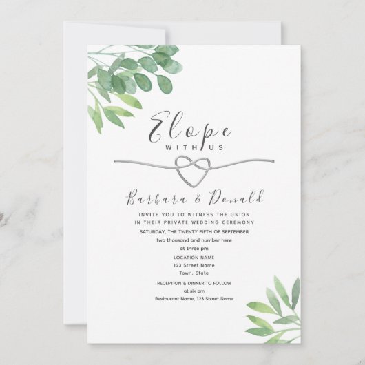 Invitation Mariage micro vert Sage (Devant)