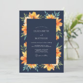 Invitation Mariage Midnight Amber Lily (Debout devant)
