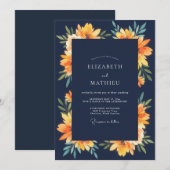 Invitation Mariage Midnight Amber Lily (Devant / Derrière)