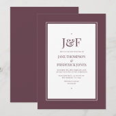 Invitation Mariage Midnight Plum (Devant / Derrière)