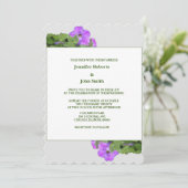 Invitation Mariage Mignon Gris Violet Vert Sauge Floral Pourp (Debout devant)