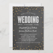 Invitation MARIAGE mignon parties scintillant en or confetti  (Devant)