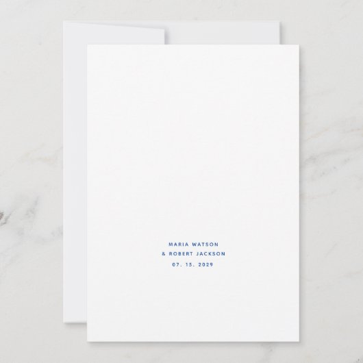 Invitation Mariage minimal à la plage tropicale (Dos)