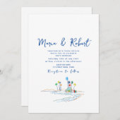 Invitation Mariage minimal à la plage tropicale (Devant / Derrière)