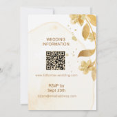 Invitation Mariage minimal automnal doré botanique script (Dos)