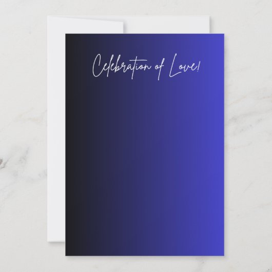 Invitation Mariage minimal bleu nuit (Dos)