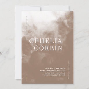 Invitation Mariage minimal Brown Smokey