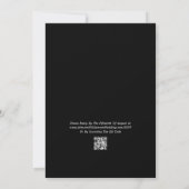 Invitation Mariage minimal chic avec fond noir et or blanc (Dos)