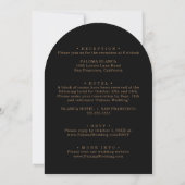 Invitation Mariage minimal classique or noir recto & verso (Dos)