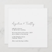 Invitation Mariage minimal contemporain moderne élégant (Devant / Derrière)