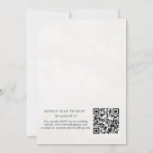 Invitation Mariage minimal de luxe avec QR Code or et beige (Dos)