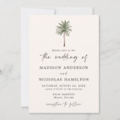 Invitation Mariage minimal de palmiers (Devant)