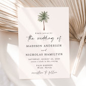 Invitation Mariage minimal de palmiers
